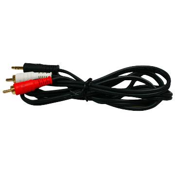 PJW 3.5mm(公)轉梅花(公)1.8M立體聲連接線