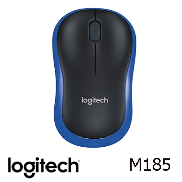 燦坤獨家｜羅技 Logitech M185 無線滑鼠 黑藍色