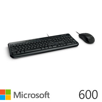 微軟Microsoft 600 標準滑鼠鍵盤組 黑色