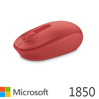 微軟Microsoft 1850 無線行動滑鼠 火焰紅