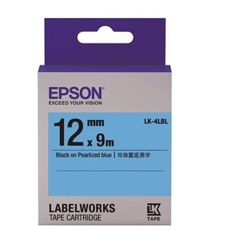 愛普生EPSON LK-4LBL珍珠彩系列藍底黑字標籤帶