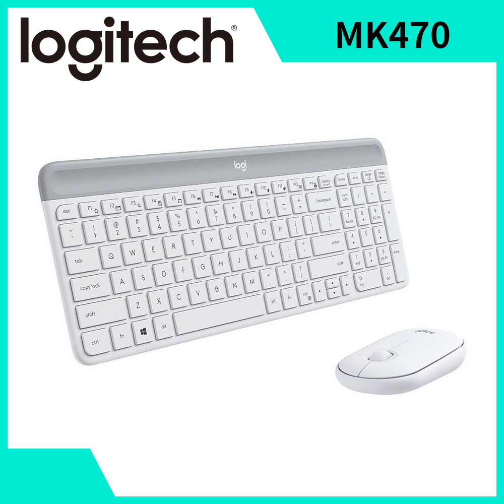 羅技 Logitech MK470 超薄無線鍵鼠組 珍珠白