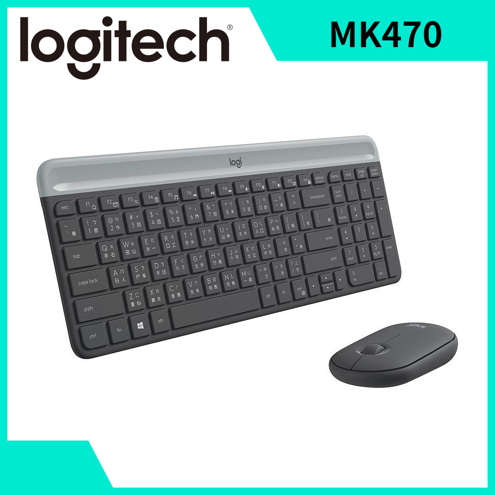 羅技 Logitech MK470 超薄無線鍵鼠組 石墨灰