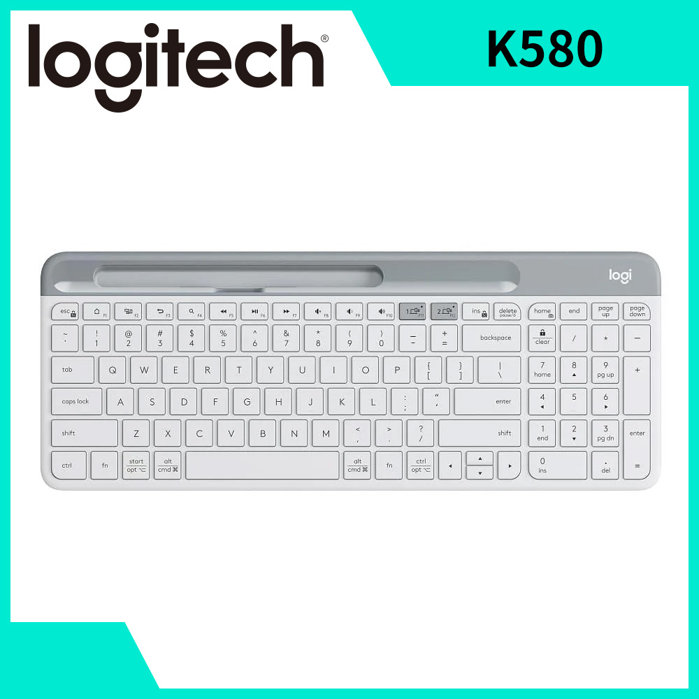 羅技 Logitech K580 超薄跨平台藍牙鍵盤 珍珠白
