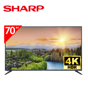 夏普SHARP 70型 4K 智慧聯網顯示器+視訊盒