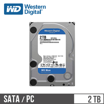 WD威騰 3.5吋 2TB SATA硬碟 藍標