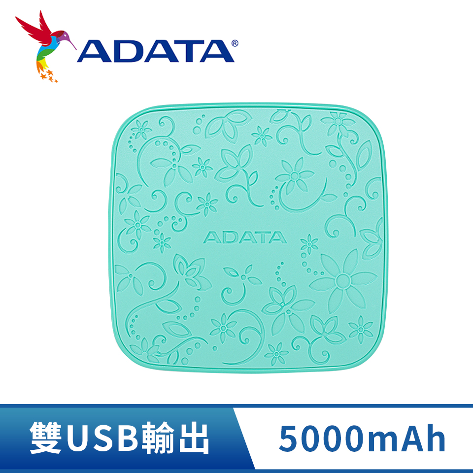 威剛ADATA T5000C 5000mAh Type-c行動電源-粉藍