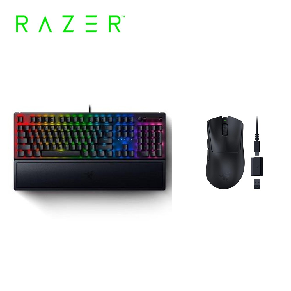雷蛇 Razer BlackWidow V3 黑寡婦 V3 機械電競鍵盤 (綠軸/中文) + 煉獄蝰蛇V3速度版電競滑鼠