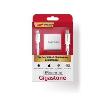 Gigastone PD-6200W PD 20W蘋果急速快充組