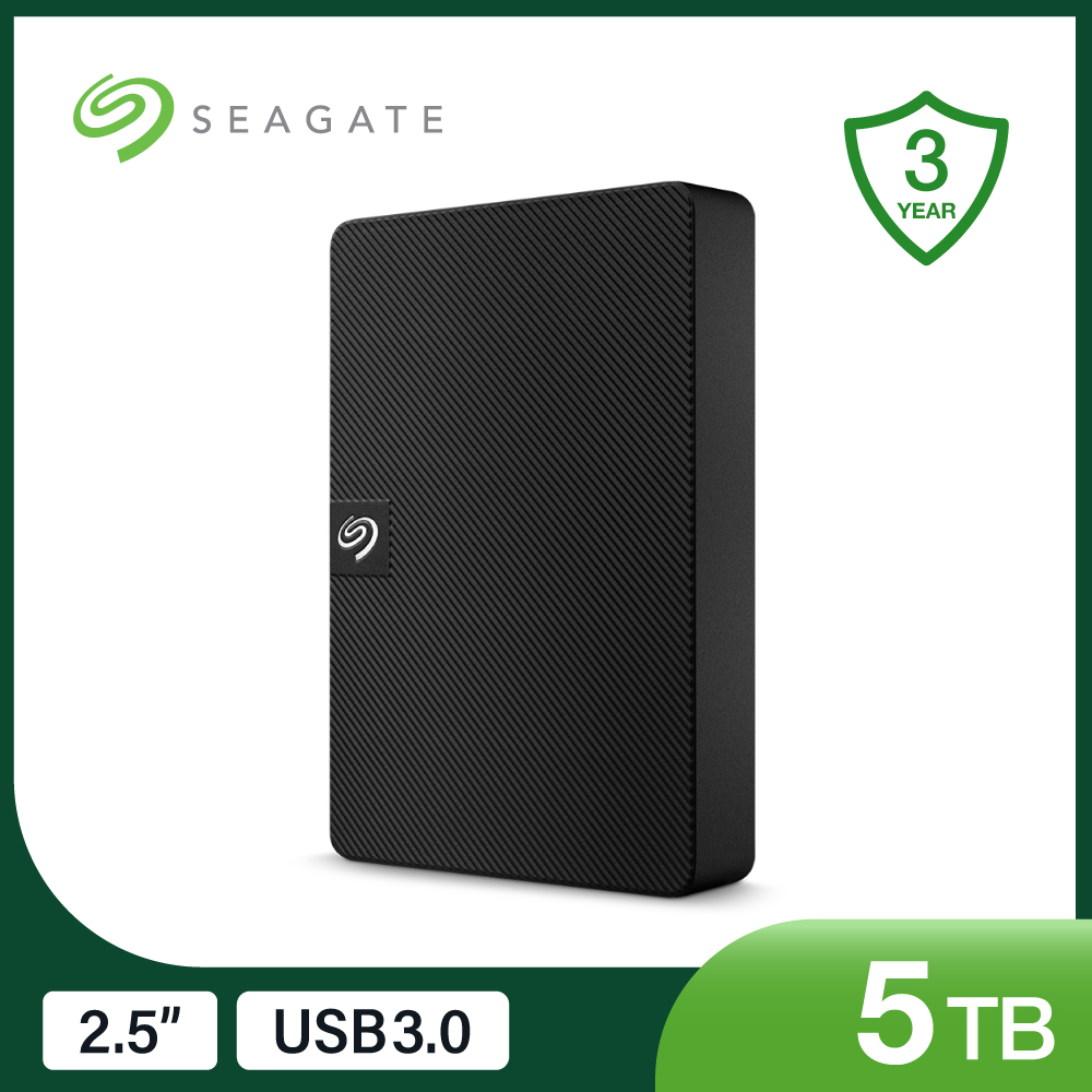 拆封品 | Seagate 2.5吋 5TB Expansion 外接硬碟-黑