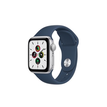 Apple Watch SE GPS 40mm｜銀色鋁金屬錶殼｜深邃藍色運動型錶帶