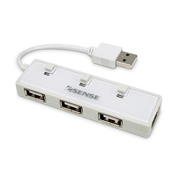 Esense U42 迷你4埠USB2.0集線器-白