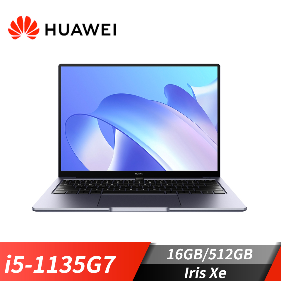 (展示品) 華為 HUAWEI Matebook 筆記型電腦 14" (i5-1135G7/16GB/512GB/Iris Xe/W10)深空灰