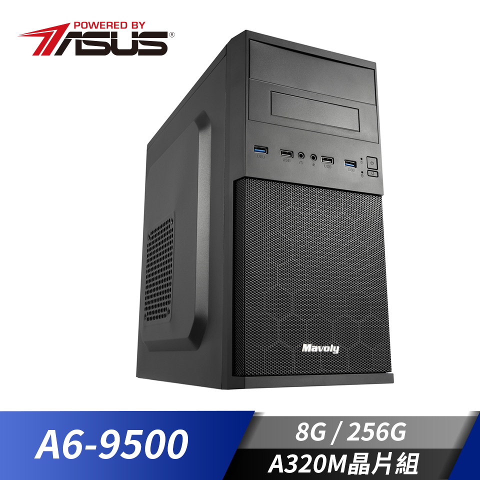 華碩平台[碧峰戰士]A6雙核效能SSD電腦(A6-9500/A320M/8G/256G)