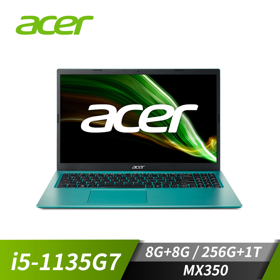 【改裝機】宏碁 ACER Aspire 3 筆記型電腦 15.6"(i5-1135G7/8G+8G/256G+1T/MX350/W10)(記憶體升級版)藍