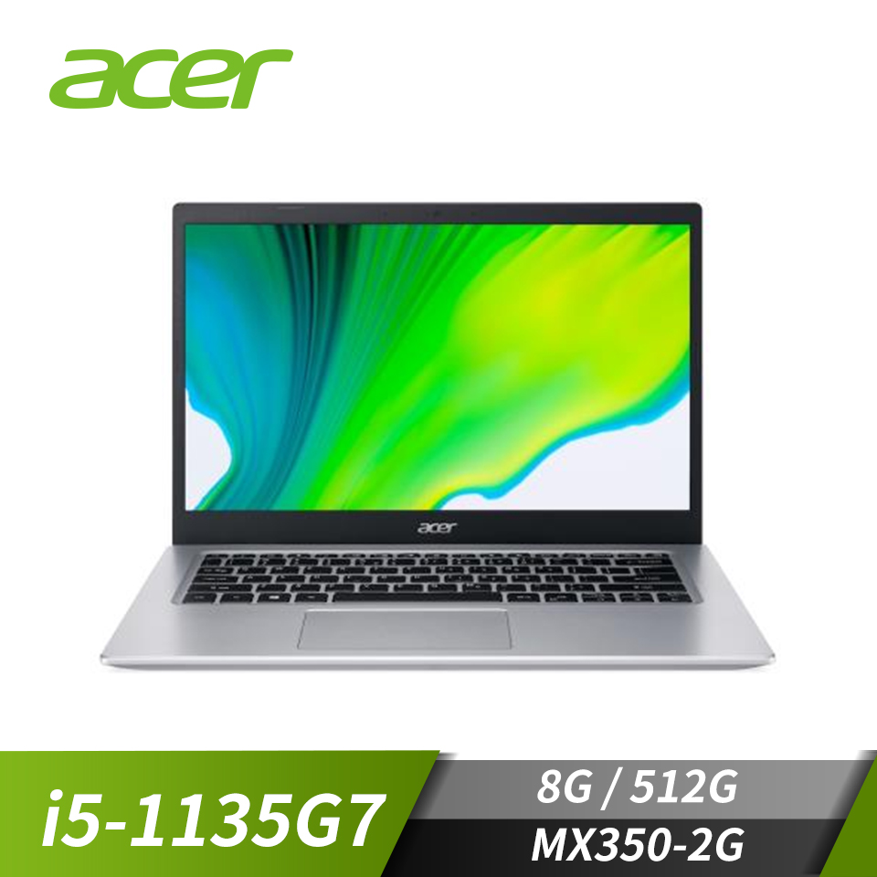 宏碁 ACER Aspire 5 筆記型電腦 14" (i5-1135G7/8GB/512GB/MX350-2G/W11)黑