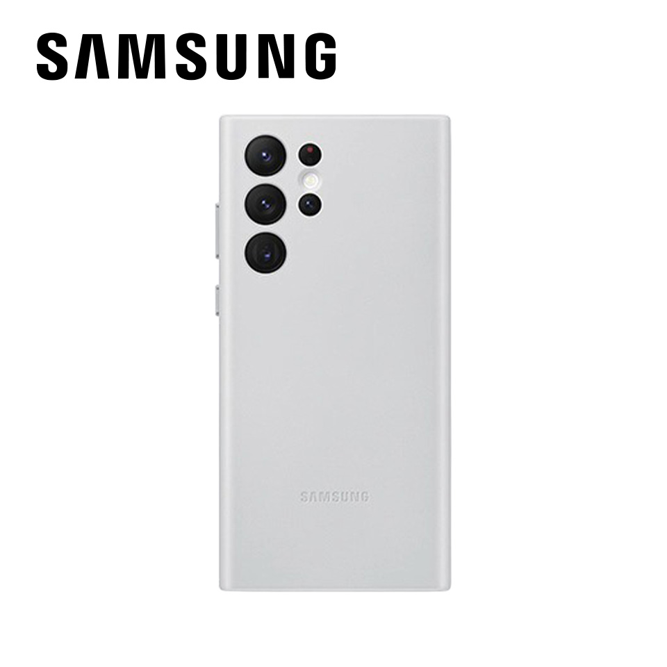 SAMSUNG Galaxy S22 Ultra 皮革背蓋 淺灰