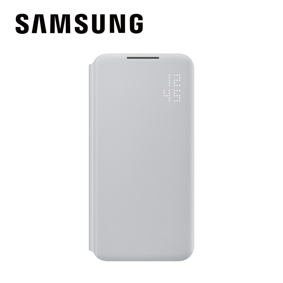 SAMSUNG Galaxy S22+ LED皮革翻頁式皮套灰
