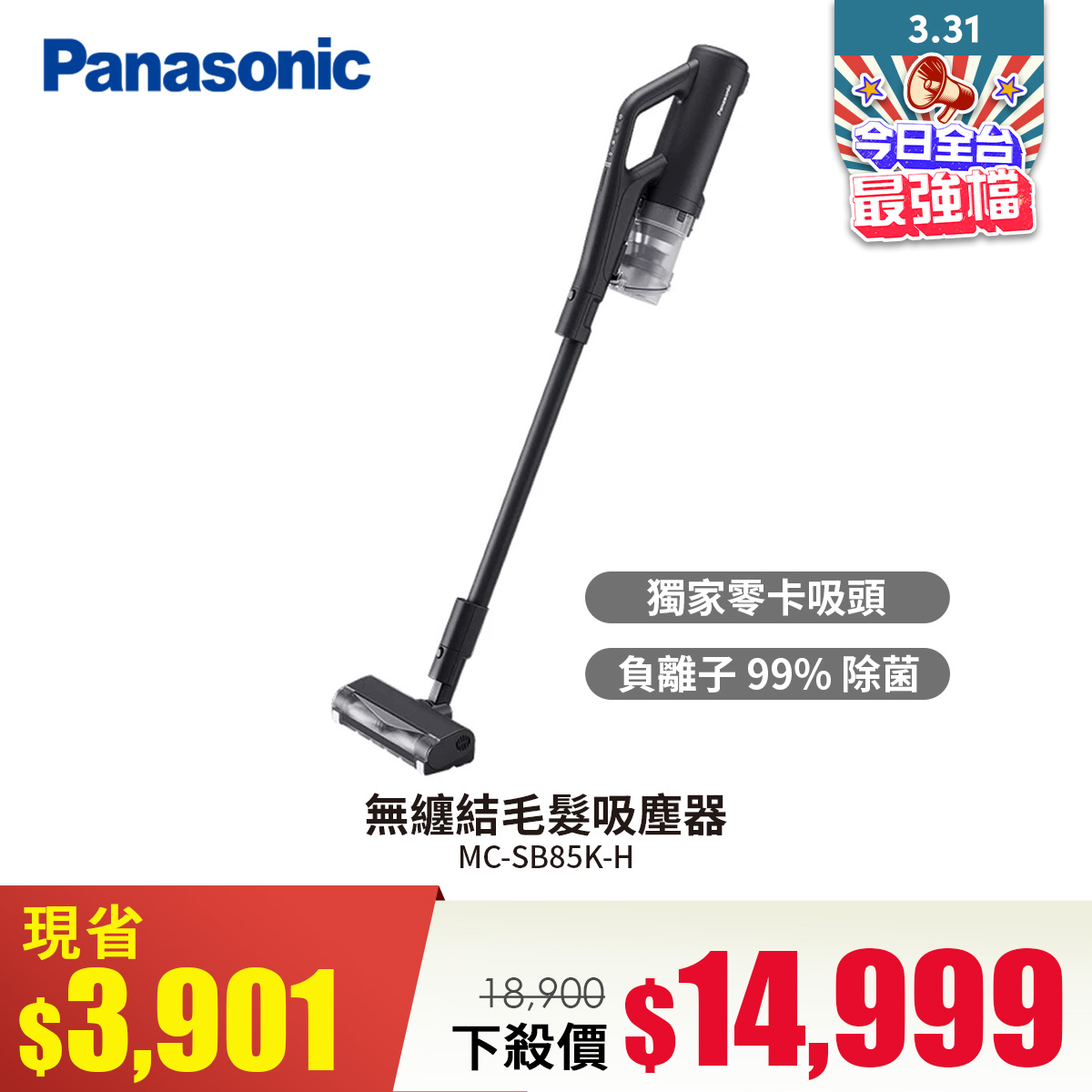 國際牌 Panasonic 無纏結毛髮吸塵器
