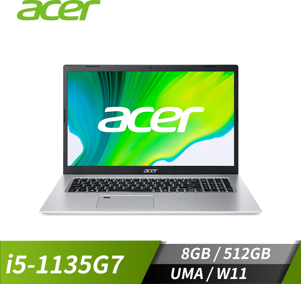 宏碁 ACER Aspire 5 筆記型電腦 17.3" (i5-1135G7/8GB/512GB/UMA/W11)