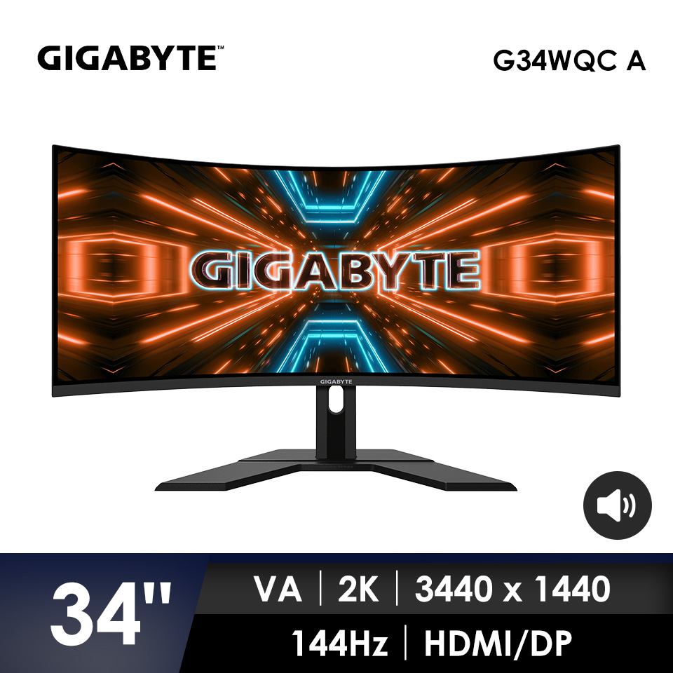 技嘉 GIGABYTE 2K曲面電競螢幕 34型