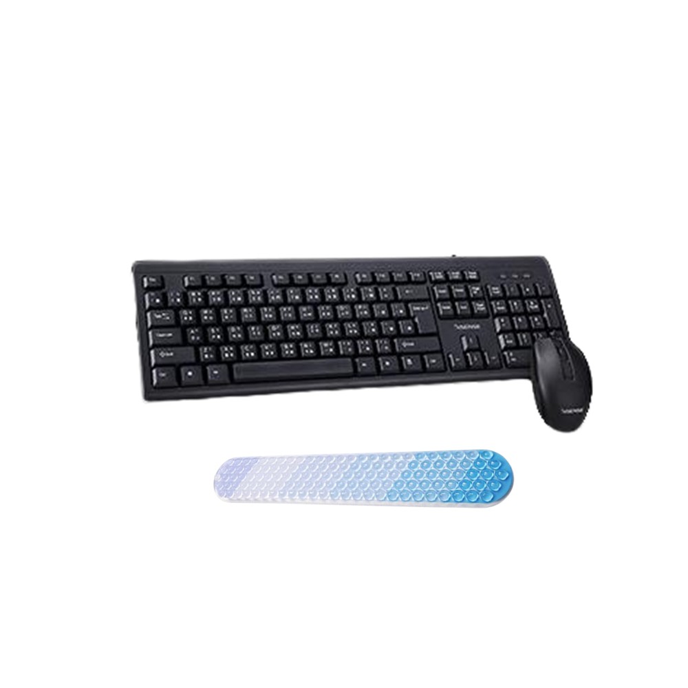 【組合】Esense K4500 USB鍵鼠組-黑+L6療癒系解壓氣泡鍵盤手托