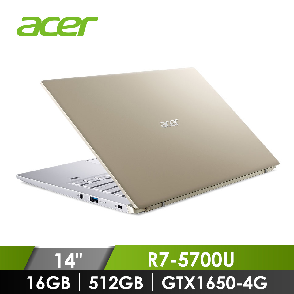 宏碁 ACER Swift X 筆記型電腦 14" (R7-5700U/16GB/512GB/GTX1650-4G/W11)金