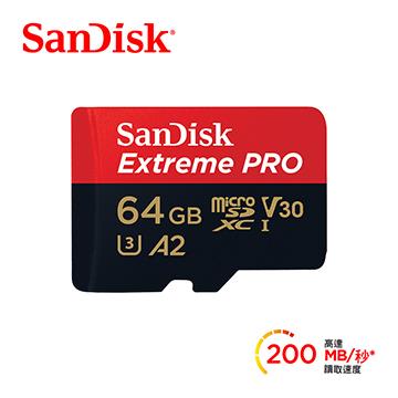 SanDisk ExtremePro MicroSD A2 64G記憶卡