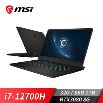 微星 MSI Vector GP76 電競筆電 17.3"(i7-12700H/32G/1T/RTX3080/W11)黑