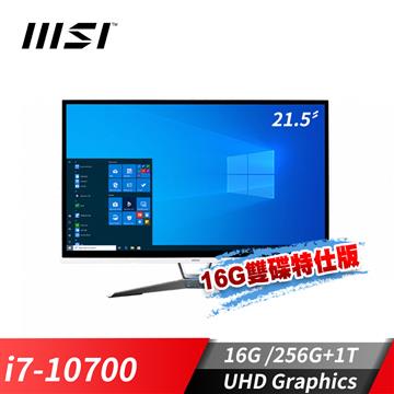 微星 MSI PRO 22XT 液晶電腦 21.5"(i7-10700/16G/256G+1T/UHD/W11)--16G雙碟特仕版
