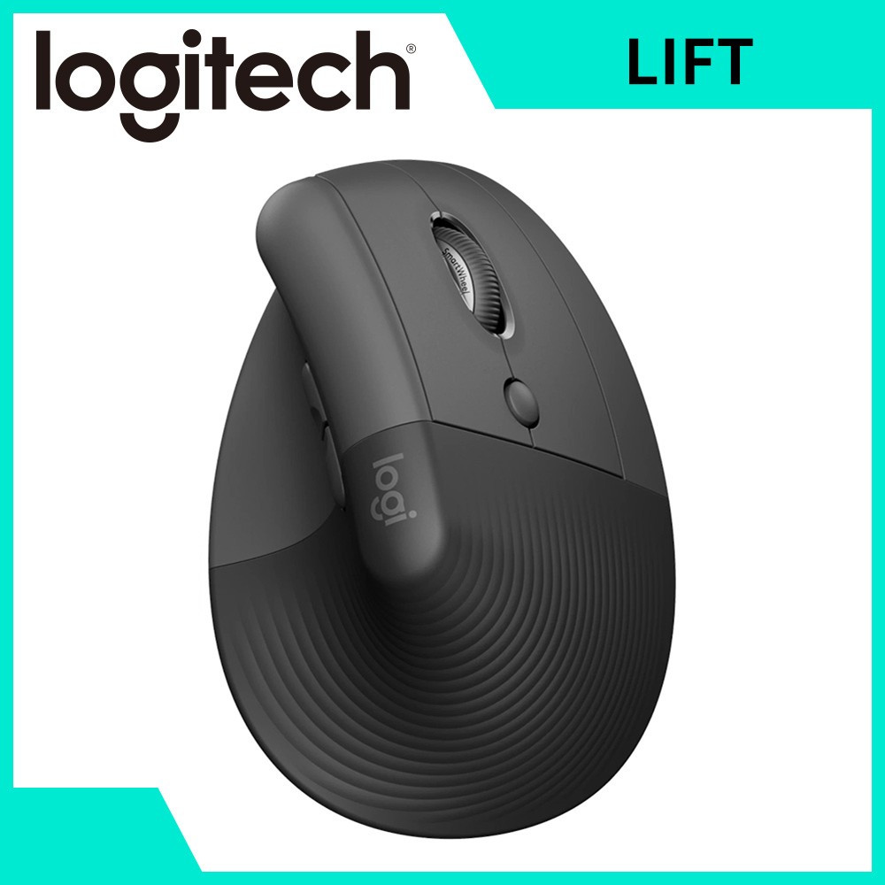羅技 Logitech LIFT 人體工學垂直無線滑鼠-石墨灰