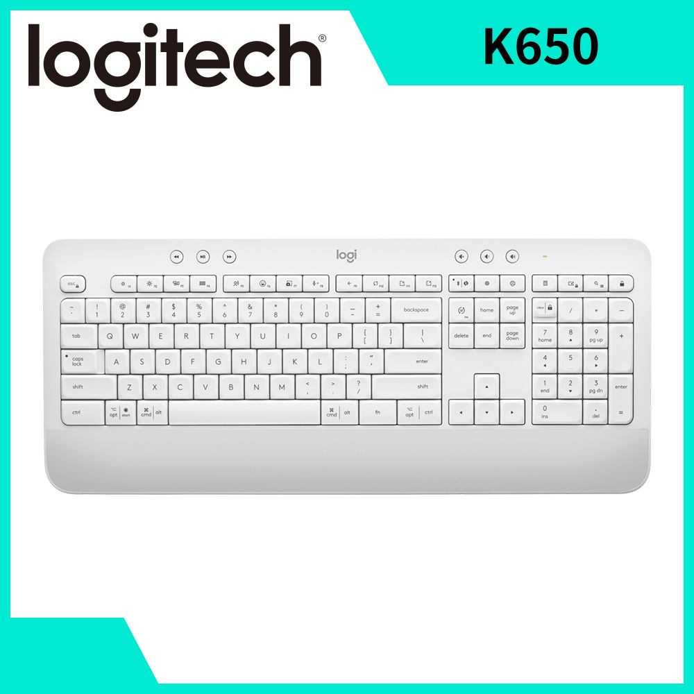 羅技 Logitech Signature K650無線鍵盤-白