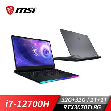 微星 MSI Raider GE76 電競筆電 17.3"(i7-12700H/64G/2T+1T/RTX3070Ti/W11)黑-特仕機