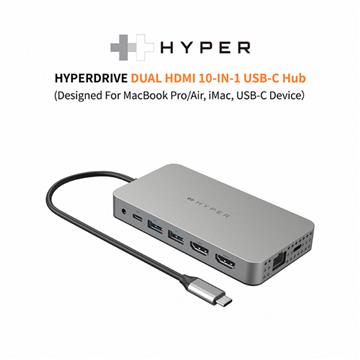 Hyper 10-in-1 DUAL HDMI(M1/M2) USB-C Hub