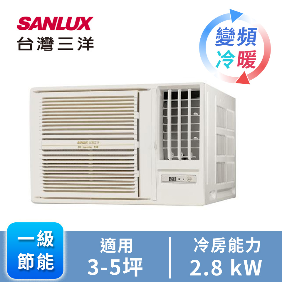 台灣三洋R32窗型變頻冷暖空調(右吹)