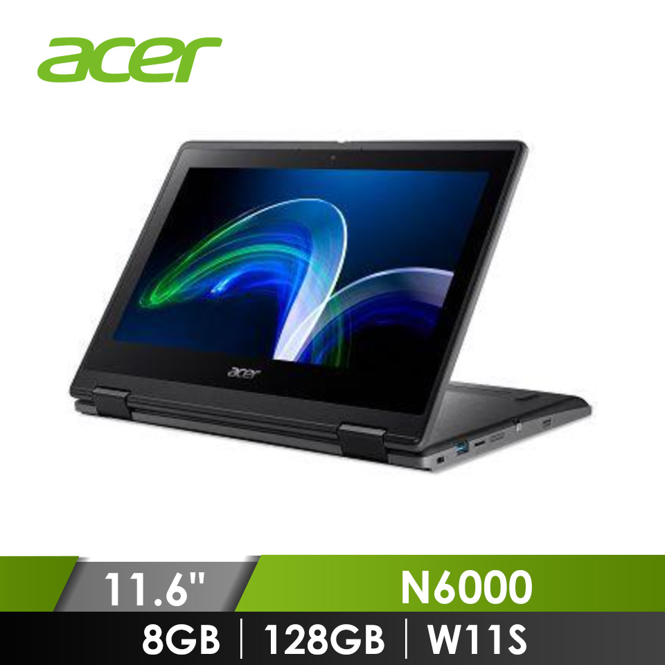 (展示品) 宏碁 ACER TravelMate 翻轉觸控筆記型電腦 11.6" (N6000/8GB/128GB/W11S)