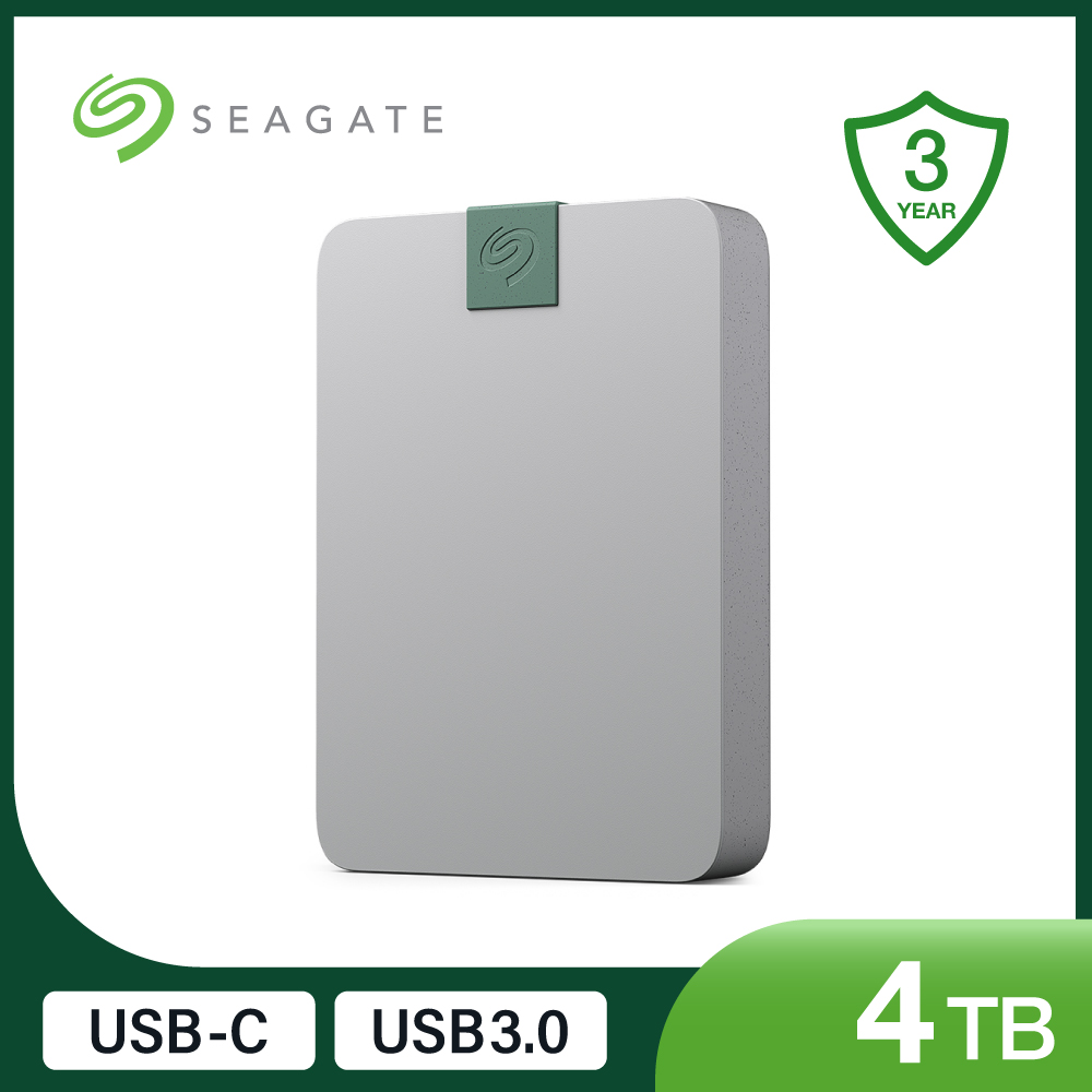 【拆封品】Seagate 4TB Ultra Touch行動硬碟-卵石灰