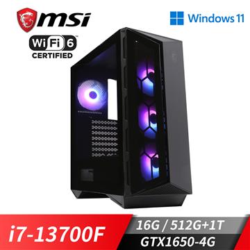 微星平台[龍魂帝靈]i7十六核Win11獨顯電腦(i7-13700F/16G/1T/GTX1650/512G_M2)