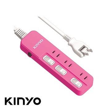 KINYO 3切3座2孔安全延長線-1.8M