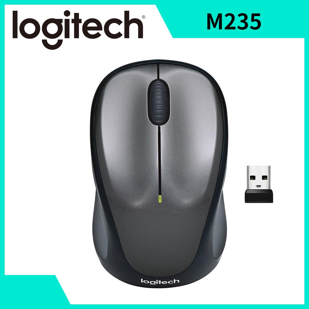 羅技 Logitech M235 無線滑鼠-銀黑