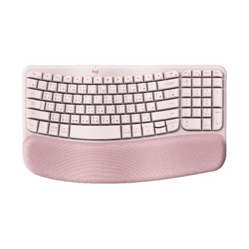 羅技Wave Keys人體工學鍵盤-玫瑰粉
