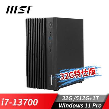 微星 MSI PRO DP180 桌上型電腦-32G特仕版(i7-13700/32G/512G SSD+1T HDD/Win11Pro)