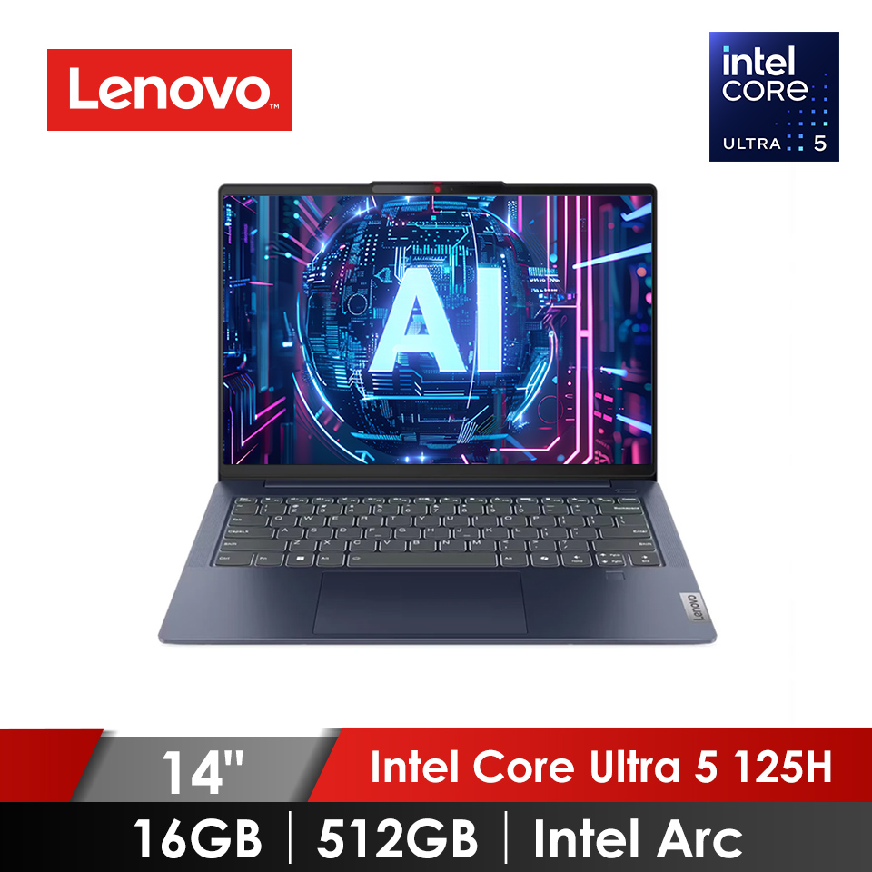 (福利品) 聯想 Lenovo IdeaPad Slim 5 OLED AI筆電 14" (Intel Core Ultra 5 125H/16GB/512GB/Intel Arc/W11) 藍