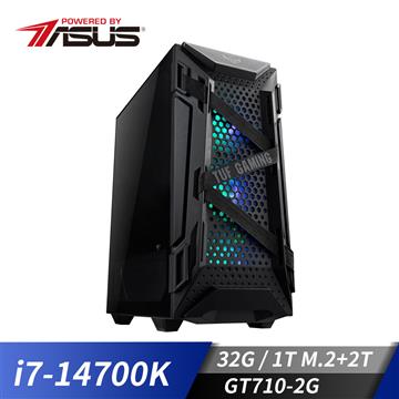 華碩平台[雪光鬥神]i7獨顯水冷電腦(i7-14700K/32G/2T/GT 710/1TB_M2)
