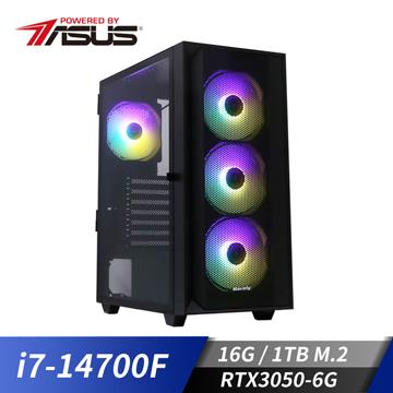 華碩平台[追魂鬥皇II]i7獨顯電腦(i7-14700F/16G/RTX3050/1TB_m.2)