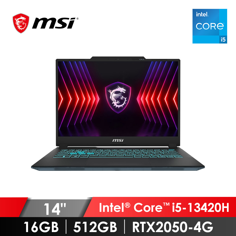 (福利品) 微星 MSI Cyborg 電競筆電 14" (i5-13420H/16GB/512GB/RTX2050-4G/W11) 黑