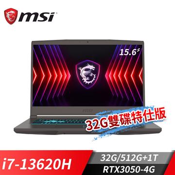 微星MSI Thin 15-1418TW筆電-32G雙碟特仕 (i7-13620H/32G/512G+1T/RTX3050-4G/Win11)