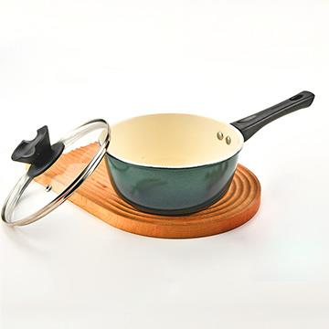 愛佳寶 碳鋼陶瓷不沾單柄湯鍋18CM(AKB-POT18)