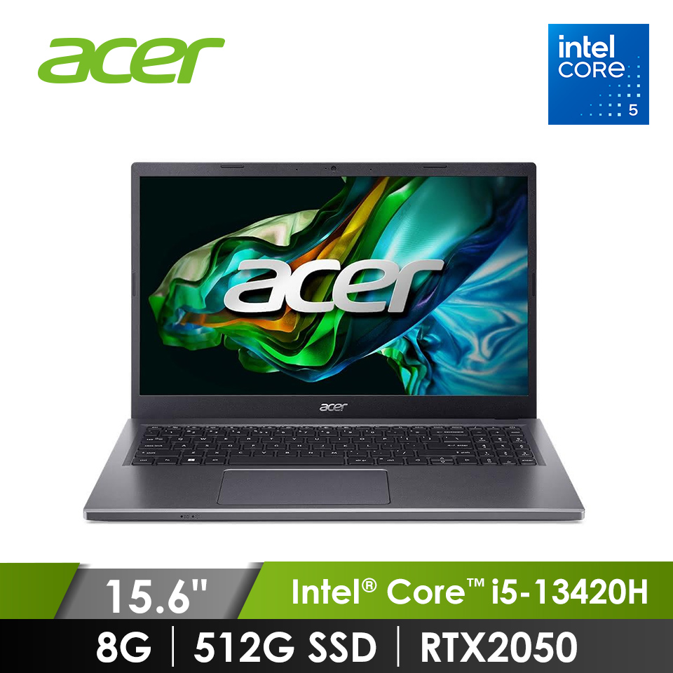 ACER Aspire 5 筆記型電腦 灰 (i5-13420H/8G/512G SSD/RTX2050/W11)