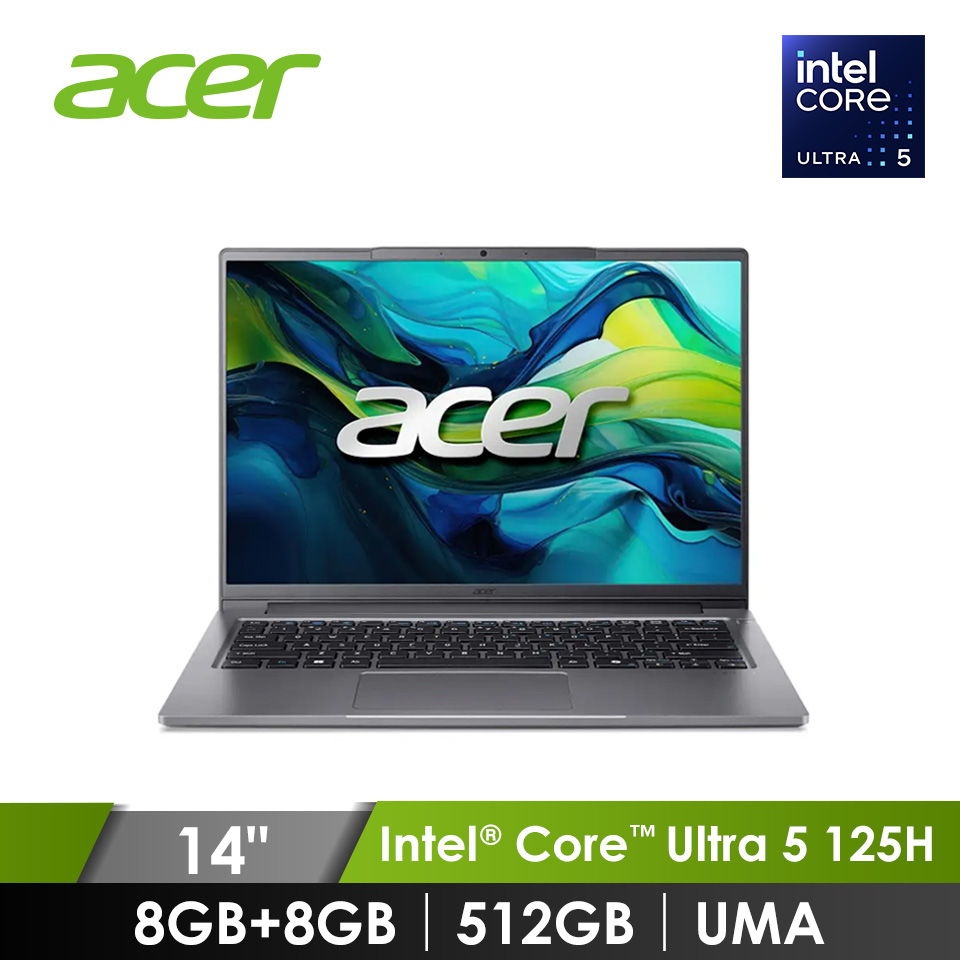 ACER Swift Lite 筆記型電腦 灰 (U5-125U/8G+8G/512G/W11)